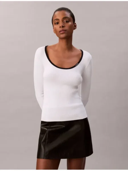 Calvin Klein Jeans Pulover alb