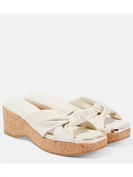 Usnjene mules Jimmy Choo s polno peto bela