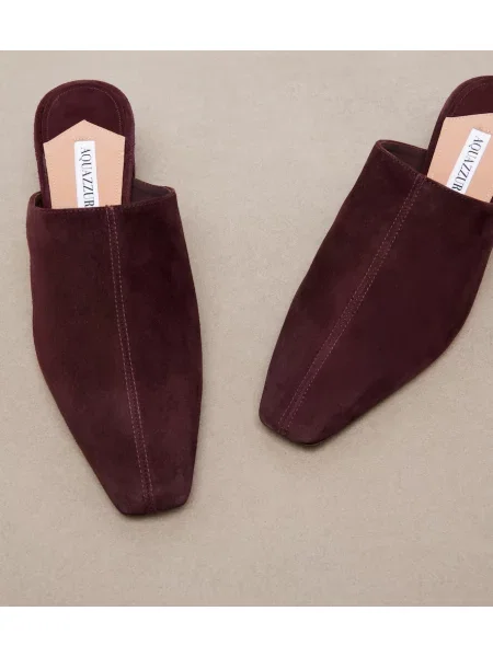 Papuci tip mules Aquazzura din piele de căprioară