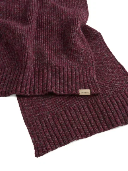 Fular Woolrich de lână cu nervuri roșu