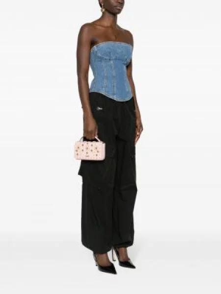 Geantă Moschino cu model floral roz