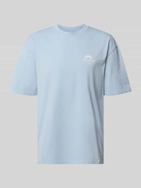 Oversized t-shirt z nadrukiem z tyłu i okrągłym dekoltem Pegador