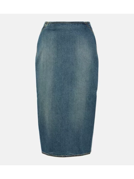 Osłona spódnica jeansowa Alaïa niebieska