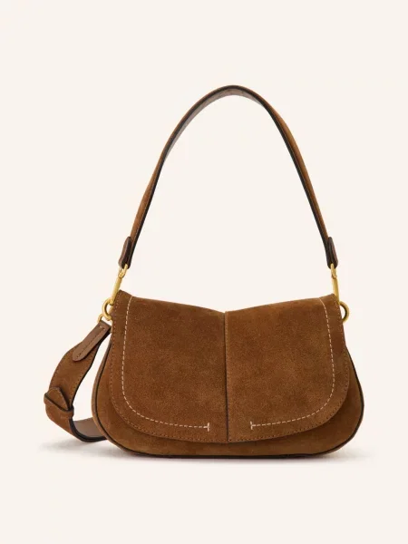 Lniana torebka Gianni Chiarini brązowa