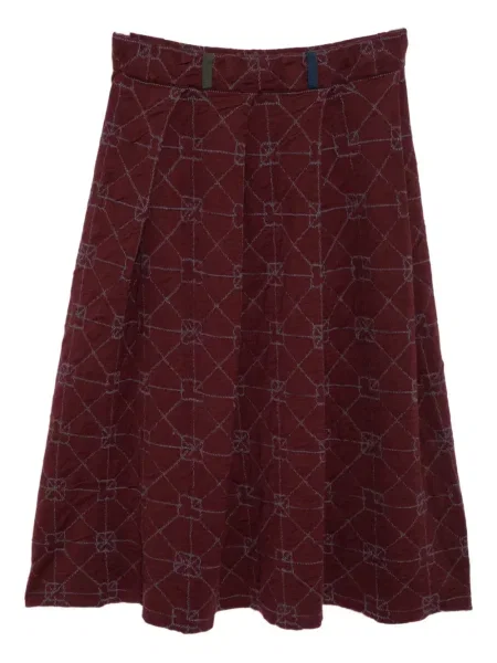 Fusta plisata Yanyan Knits roșu