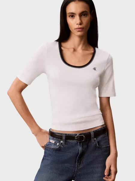 Детская футболка Calvin Klein Jeans белая
