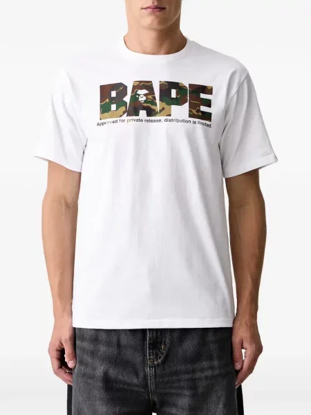 Tricou A Bathing Ape® cu autograf alb
