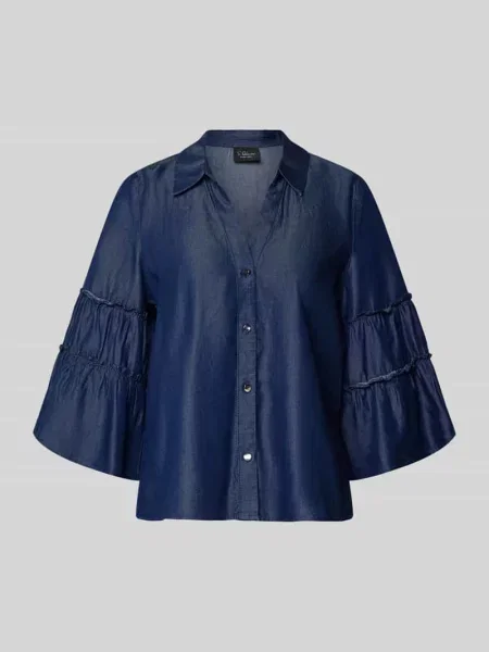 S.Oliver Black Label Bluzka W Stylu Dżinsowym Z Rękawami blau niebieska