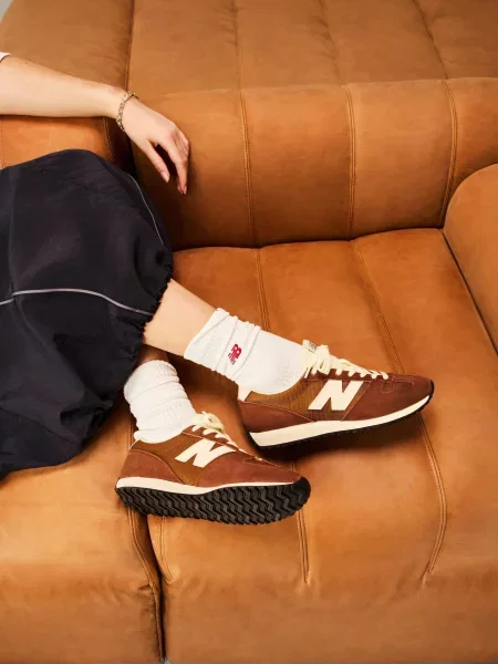Жіночі Кросівки повсякденні New Balance мікрофібра/сітка коричневий