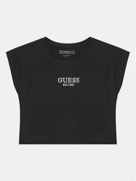 Otroška kratka majica Guess črna