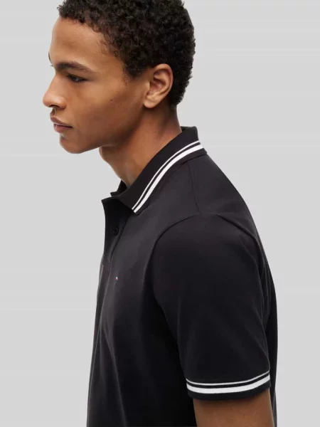 Koszulka polo z czystej bawełny o kroju regular fit Tommy Jeans czarna