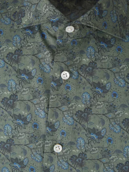 Lung cămașă Vincenzo Di Ruggiero cu model floral cu imagine verde