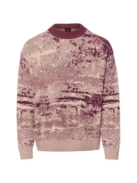 BOSS Orange sweter z dzianiny z domieszką wełny Mężczyźni S różowy