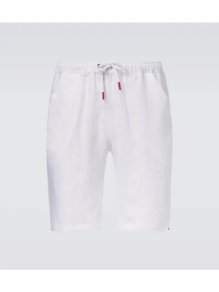 Pantaloni scurți Kiton de in alb