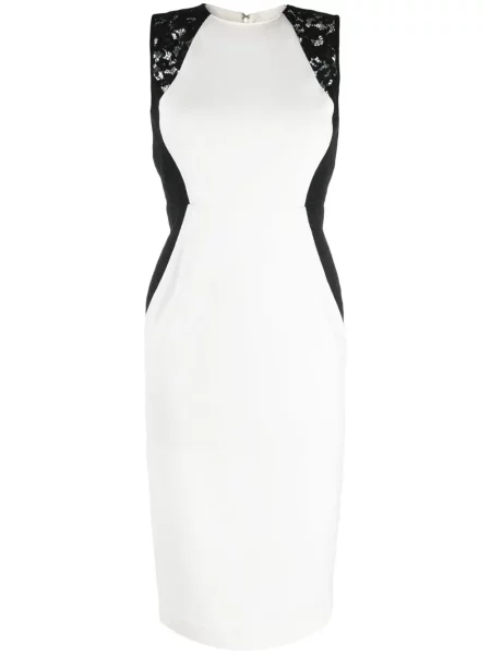 Rochie midi Twinset fără mâneci din dantelă până la genunchi alb