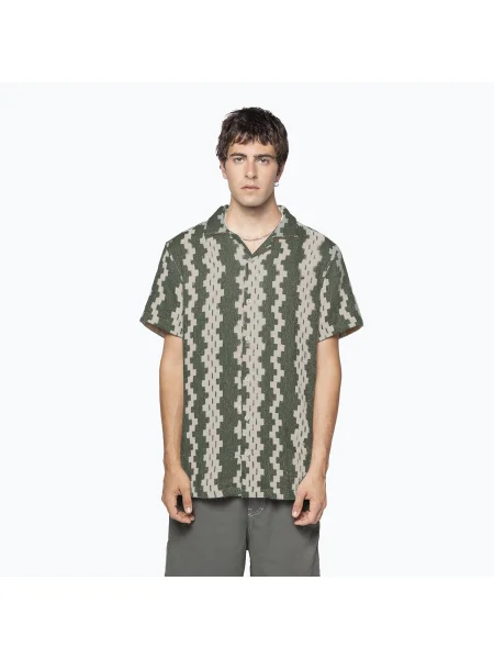 Košile Kaotiko Ethnic army / offwhite zelená