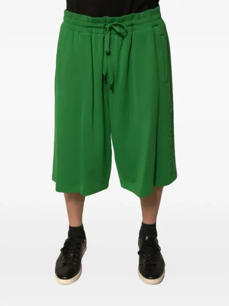 Pantaloni scurți Dolce & Gabbana cu autograf cu cordon verde