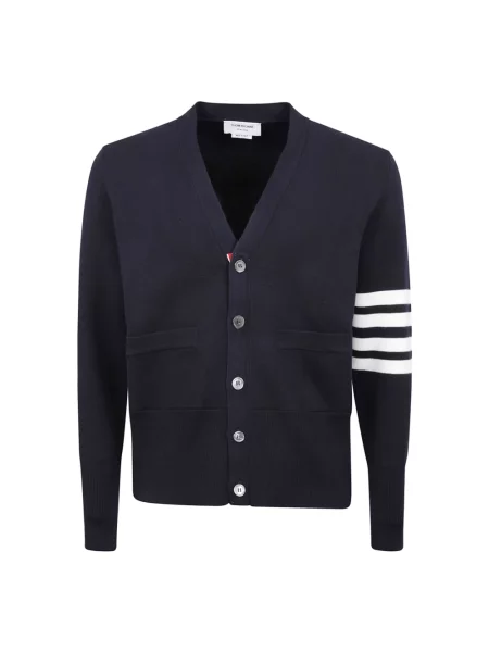Kardigan Thom Browne z dekoltem w serek niebieski