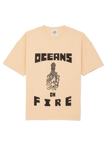 The Rad Black Kids Tricou Oceans on Fire T-shirt Peach portocaliu piersică negru