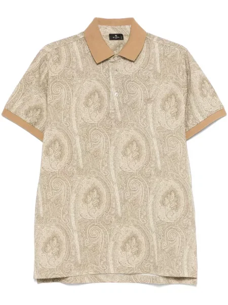 Polo Etro cu model paisley maro