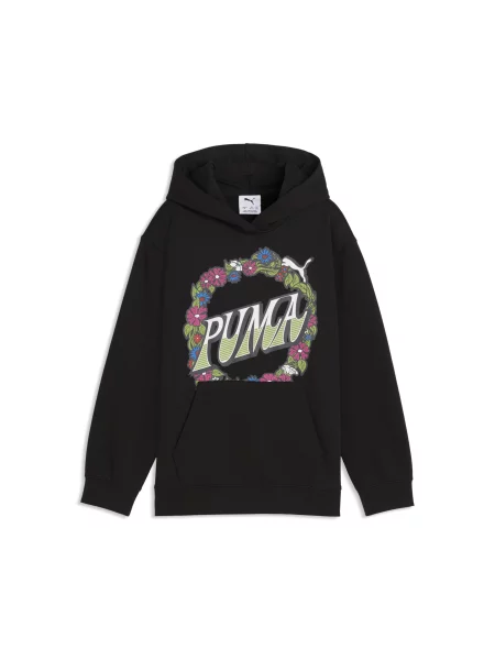 PUMA Młodzieżowa luźna bluza z kapturem MID Akcesoria czarny