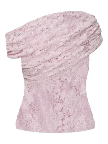 Top Self-portrait drapat roz