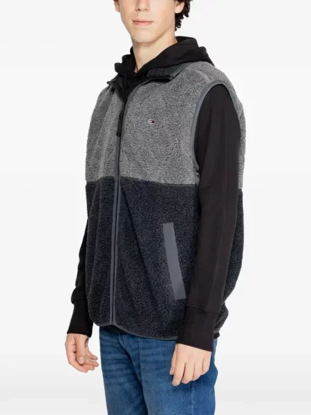 Matlasat vestă denim Tommy Jeans gri