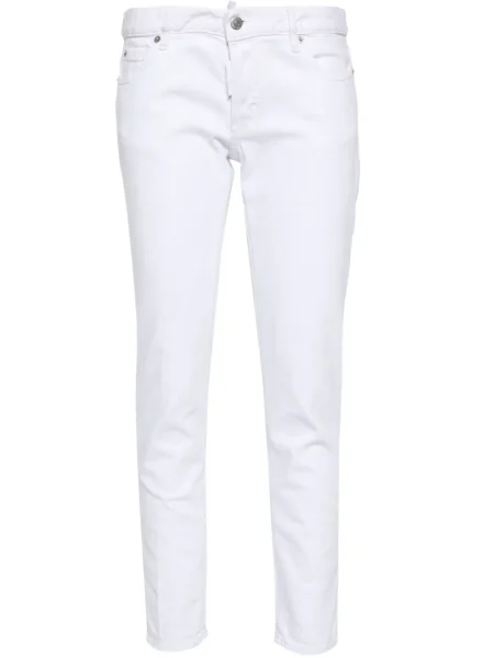 Blugi skinny Dsquared2 cu talie joasă alb