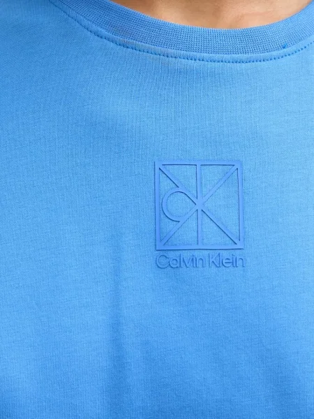 Póló Calvin Klein Ss Jersey Emblem Crew Tee Marina XS kék