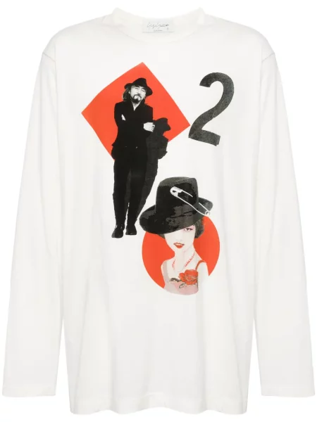 Tricou Yohji Yamamoto cu imagine alb