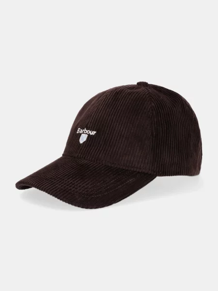 Barbour šátek s kšiltem pánský Preston Cord hnědý