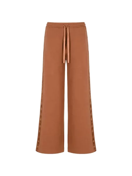 Pantaloni Twinset cu dungi alergare maro