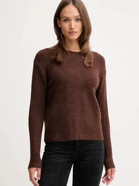 Pulover s dodatkom vune Pepe Jeans smeđa