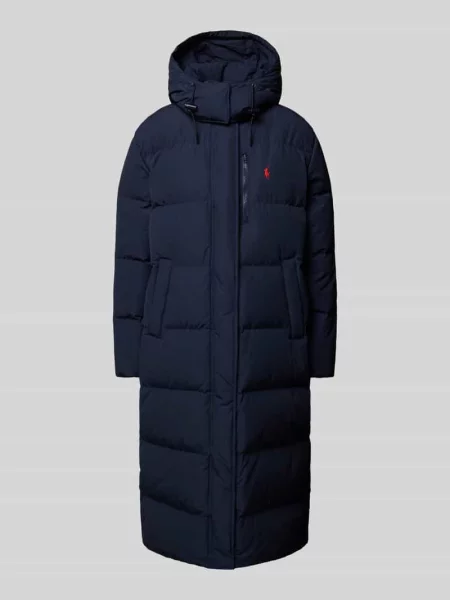 Płaszcz pikowany z kapturem Polo Ralph Lauren granatowy