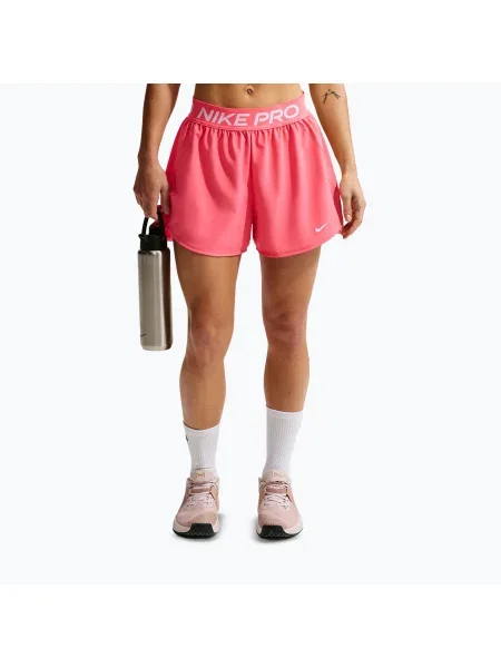 Тренувальні шорти Nike Pro Dri-Fit Mid-Rise Brief-Lined 3" sea coral/white білі