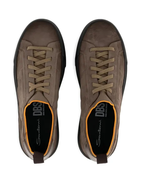 Fűzős csipkés sneaker Santoni barna