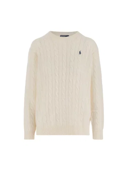 Sweter wełniany z mieszanki wełny lana i kaszmiru Polo Ralph Lauren beżowy
