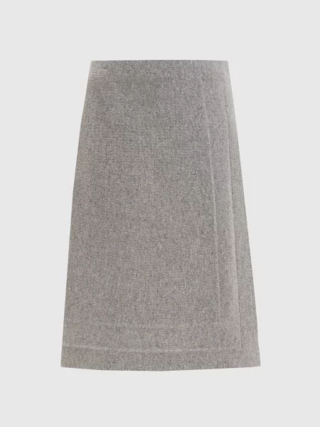 Спідниця з вовною на запах Jil Sander сіра