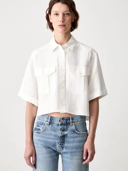 Anine Bing EDITH SHIRT cămașă cu amestec de in pentru femei