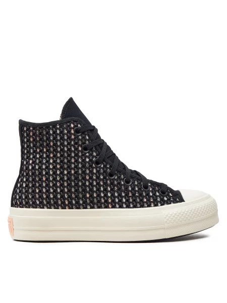 Кеди Converse Chuck Taylor All Star Lift Platform Crochet чорний