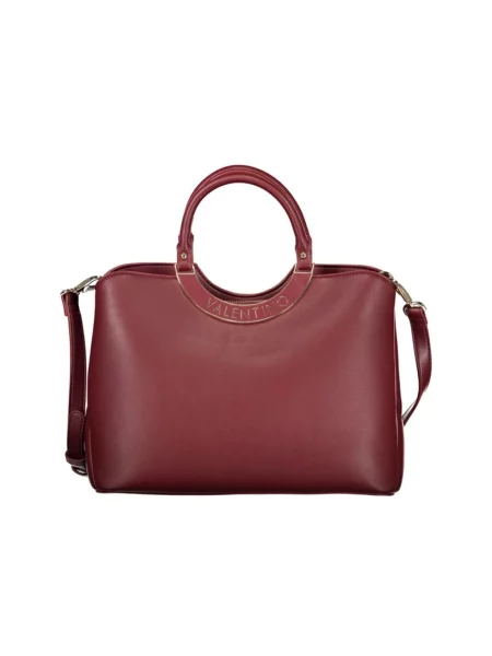 Lniana torebka Valentino Bags czerwona