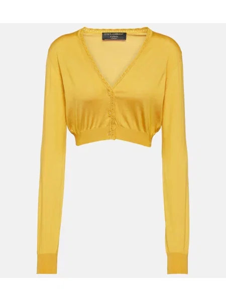 Cropp cardigan Dolce&gabbana de mătase galben