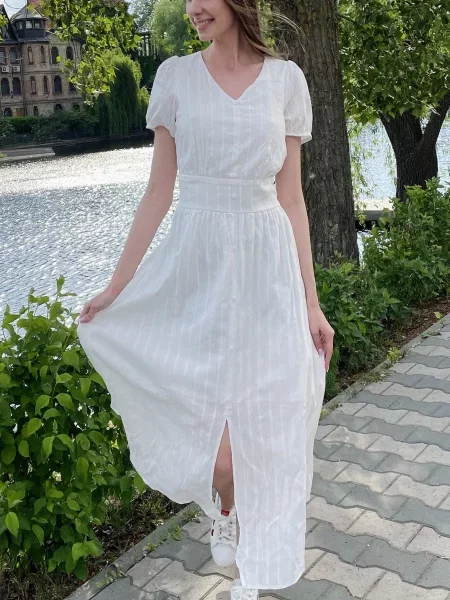 Сукня міді LadyLike текстиль білий