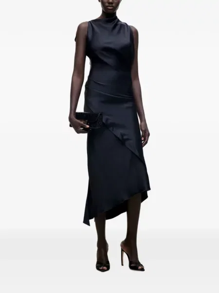 Rochie midi Victoria Beckham drapată albastru