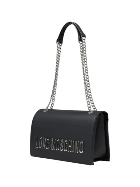 Lniana torebka Love Moschino czarna