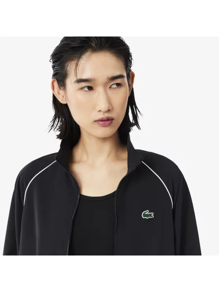 Lacoste Sportowa Kurtka Wodoodporna Z Kontrastowym Wykończeniem czarna