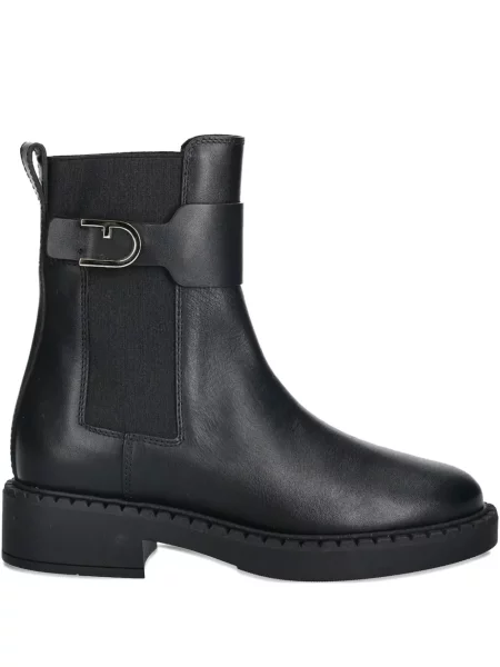 Botine chelsea Furla cu cataramă negru