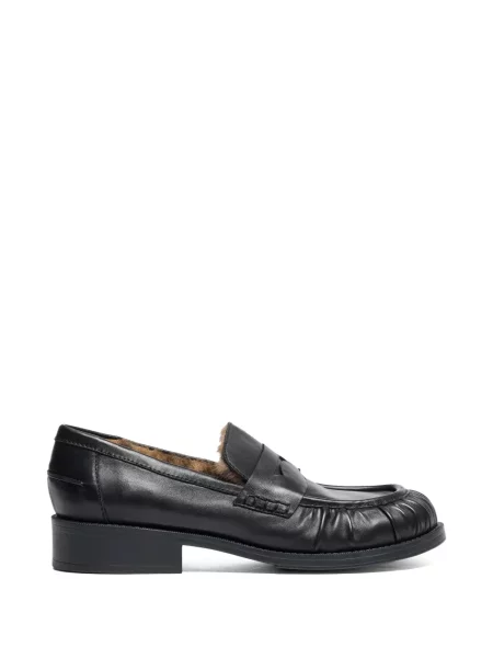 Pantofi loafer Ash cu blană negru