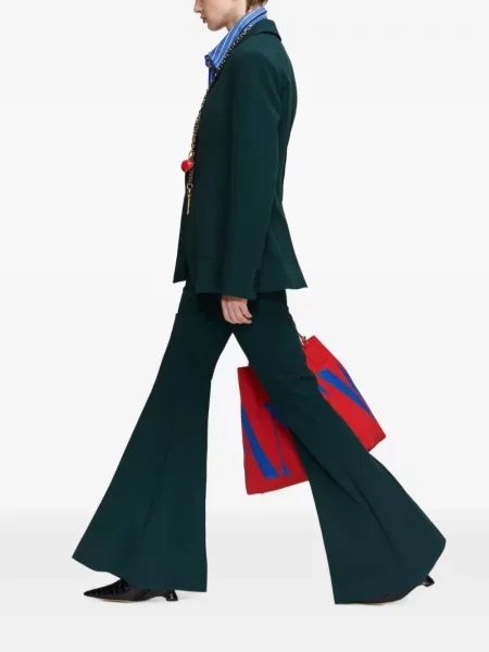 Pantaloni Essentiel Antwerp evazate verde