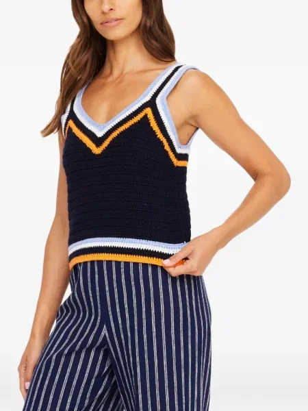 Top The Upside cu decolteu în V albastru